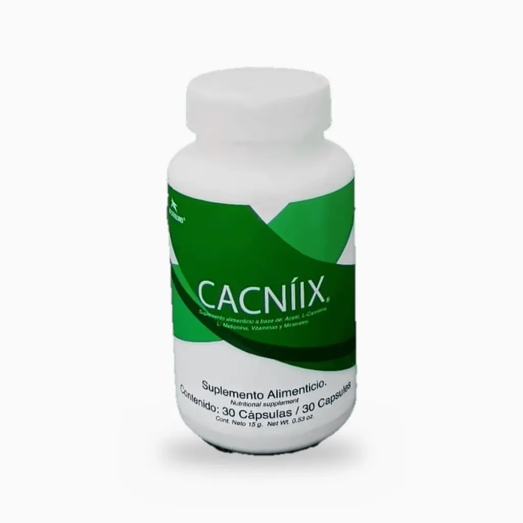 Frasco de CACNÍIX®, suplemento alimenticio